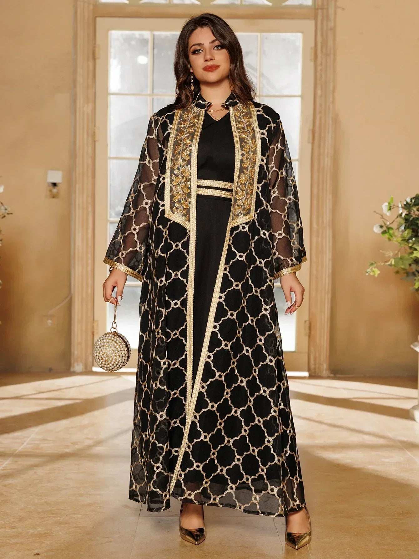 Embroidered Eid Abaya Set - Abaya Vida