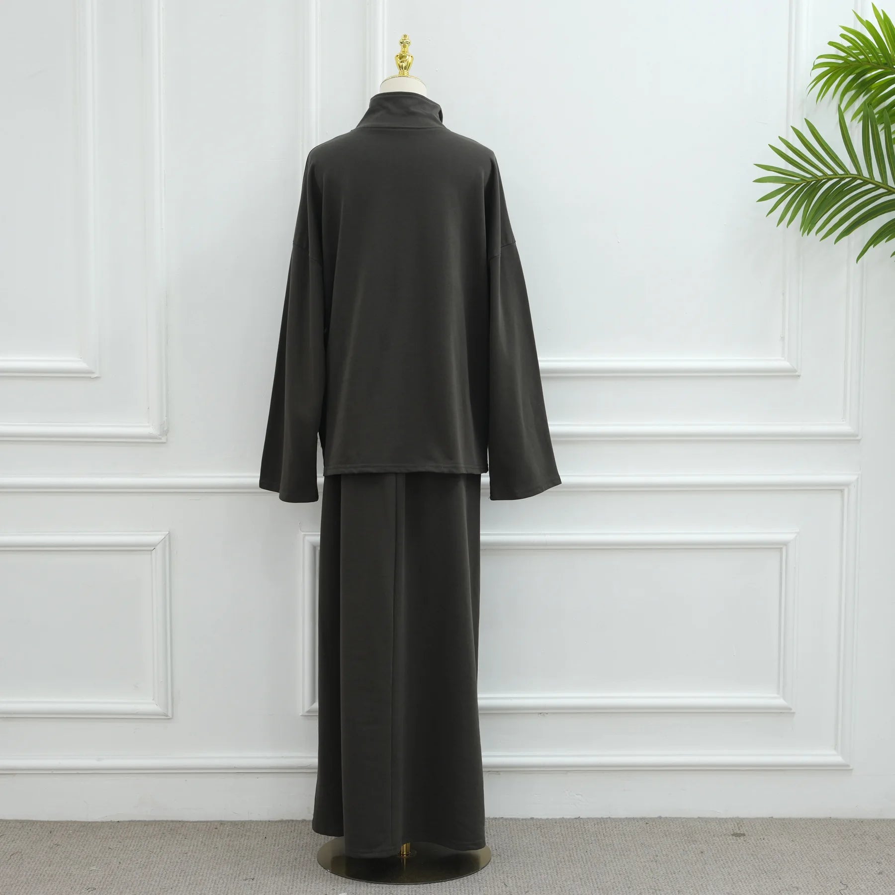 Two Piece Cotton Abaya Suit for Women – Elegant Top & Skirt Set