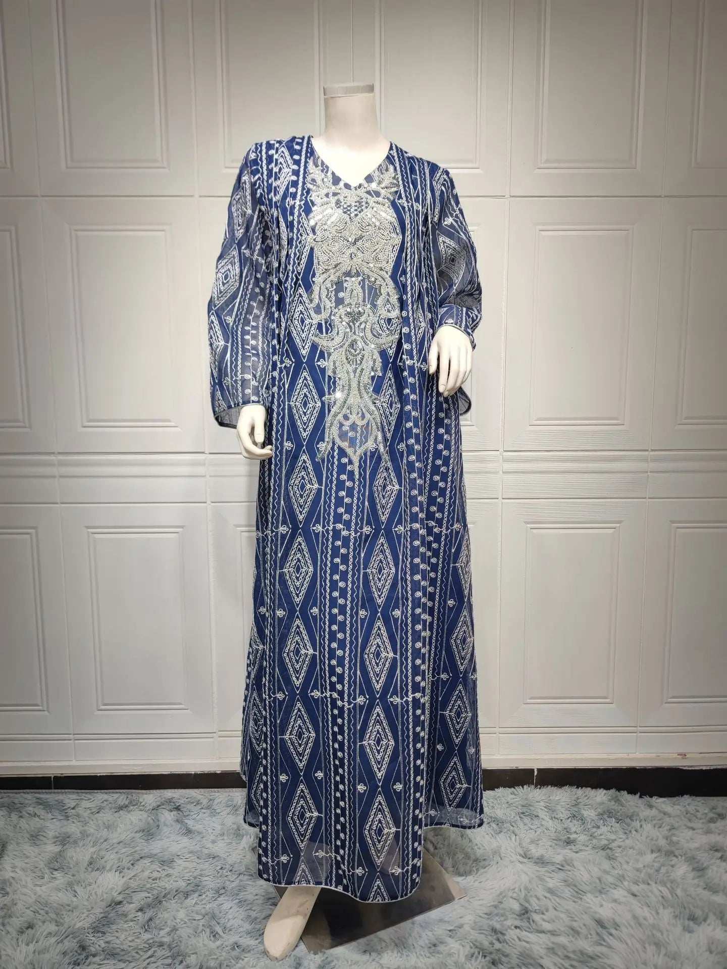 Regal Beaded Embroidered Abaya - Abaya Vida