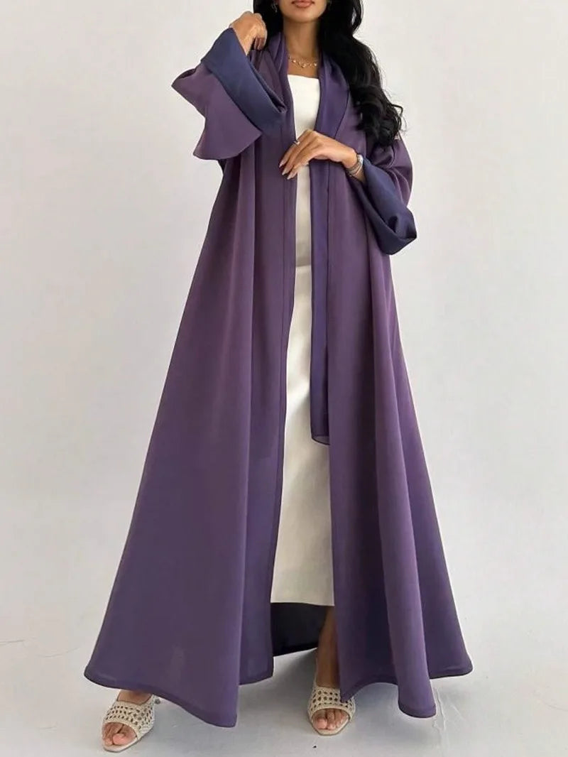 Reversible Loose Abaya – Full Sleeve Open Front Robe, One Size | AbayaVida