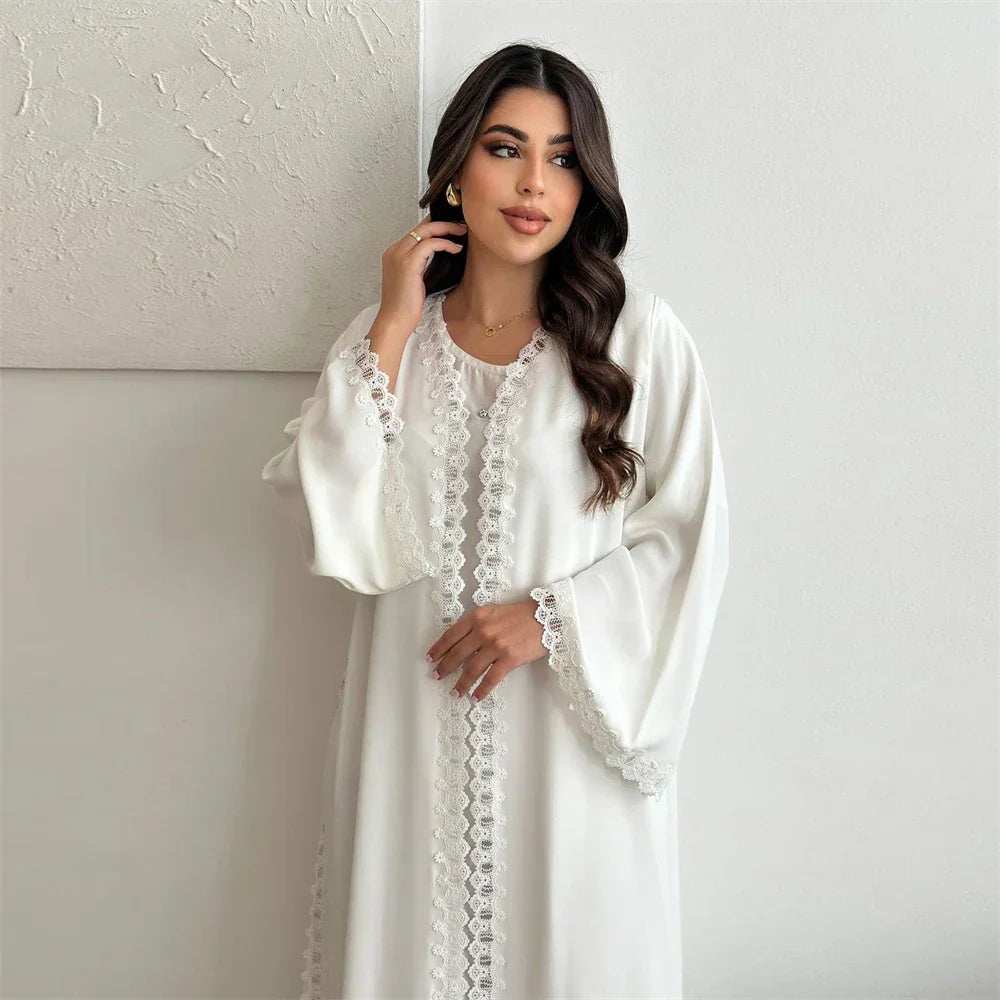Ivory Lace Abaya - Abaya Vida