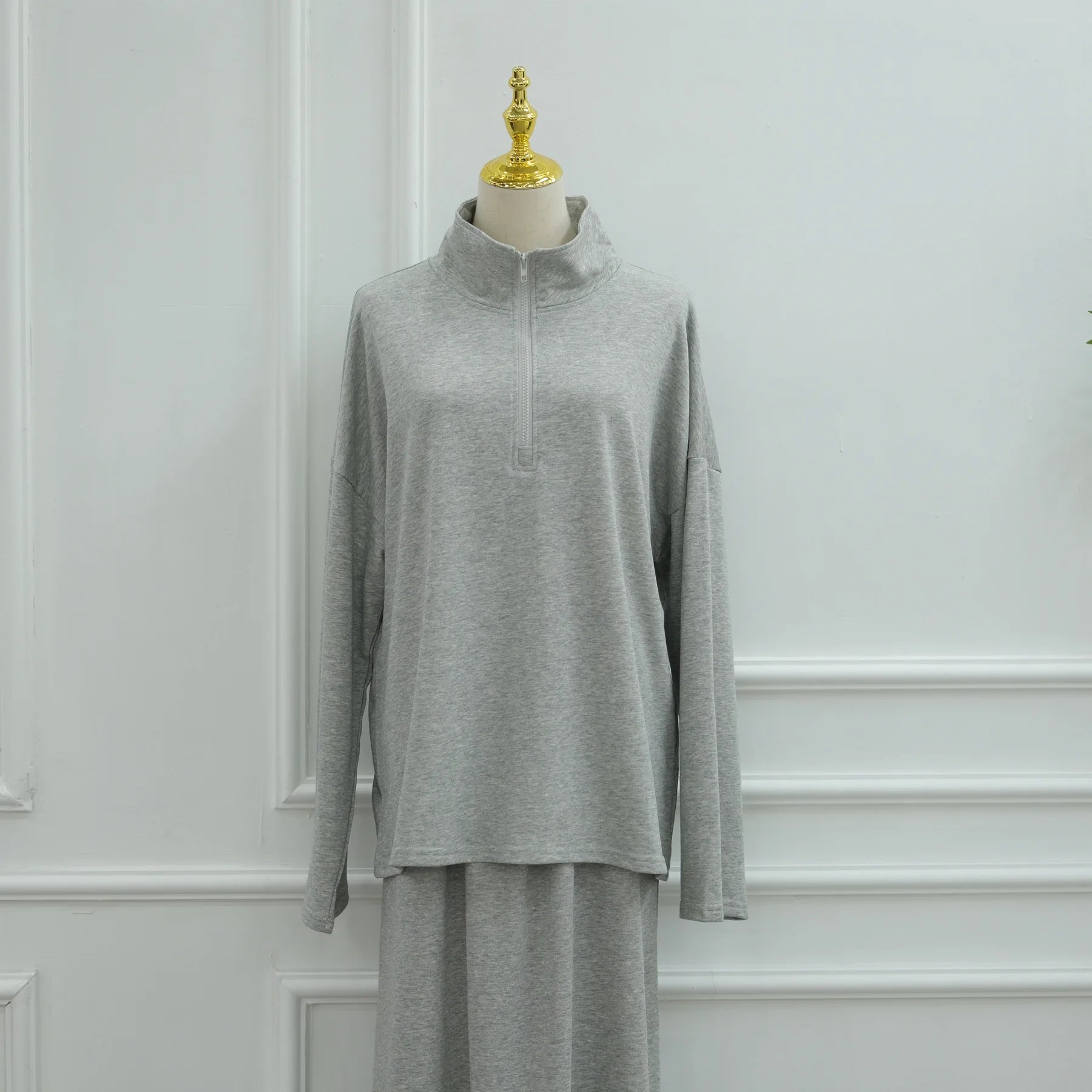 Two Piece Cotton Abaya Suit for Women – Elegant Top & Skirt Set