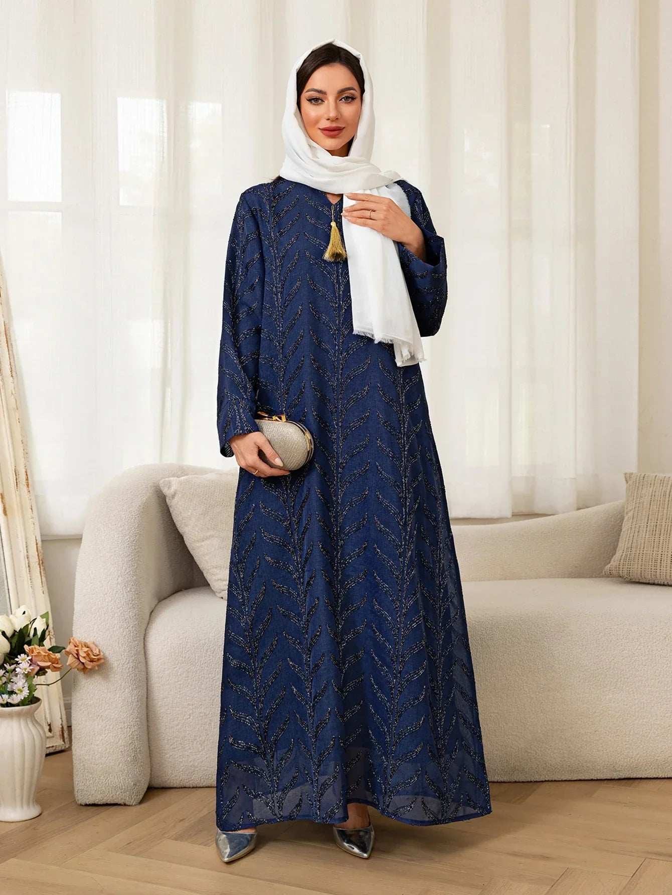 Golden Blossom Abaya - Abaya Vida