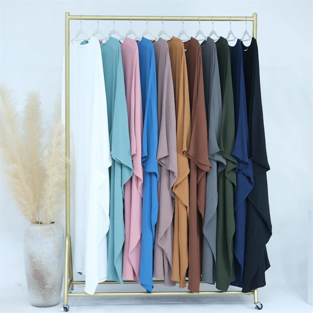 Soft Crepe Khimar Batwing Set with Hijab – Pullover Prayer Dress | AbayaVida