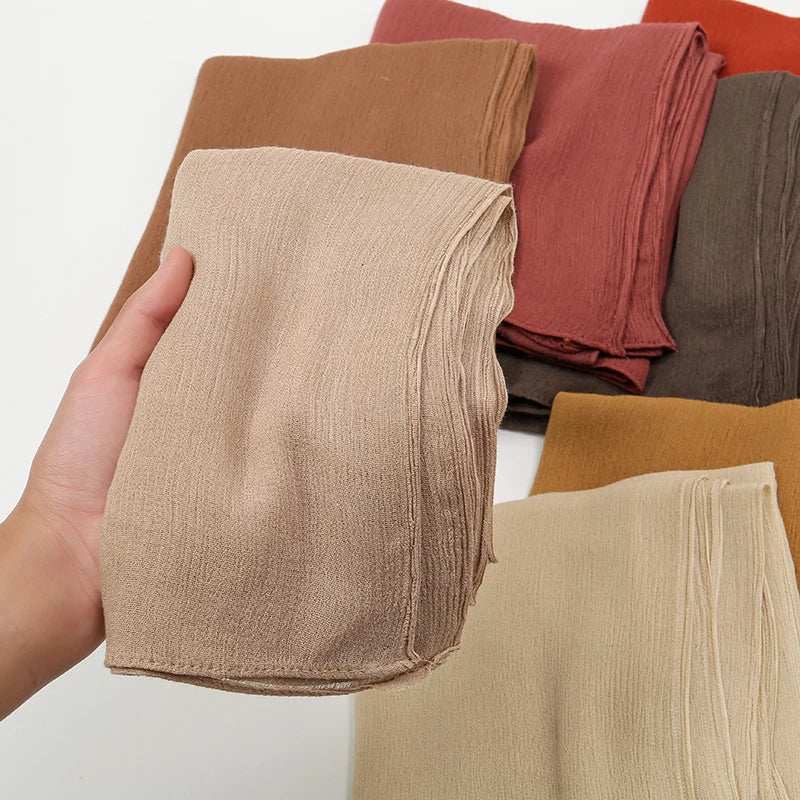 Crinkle Rayon Hijab – Elegant & Airy - Abaya Vida