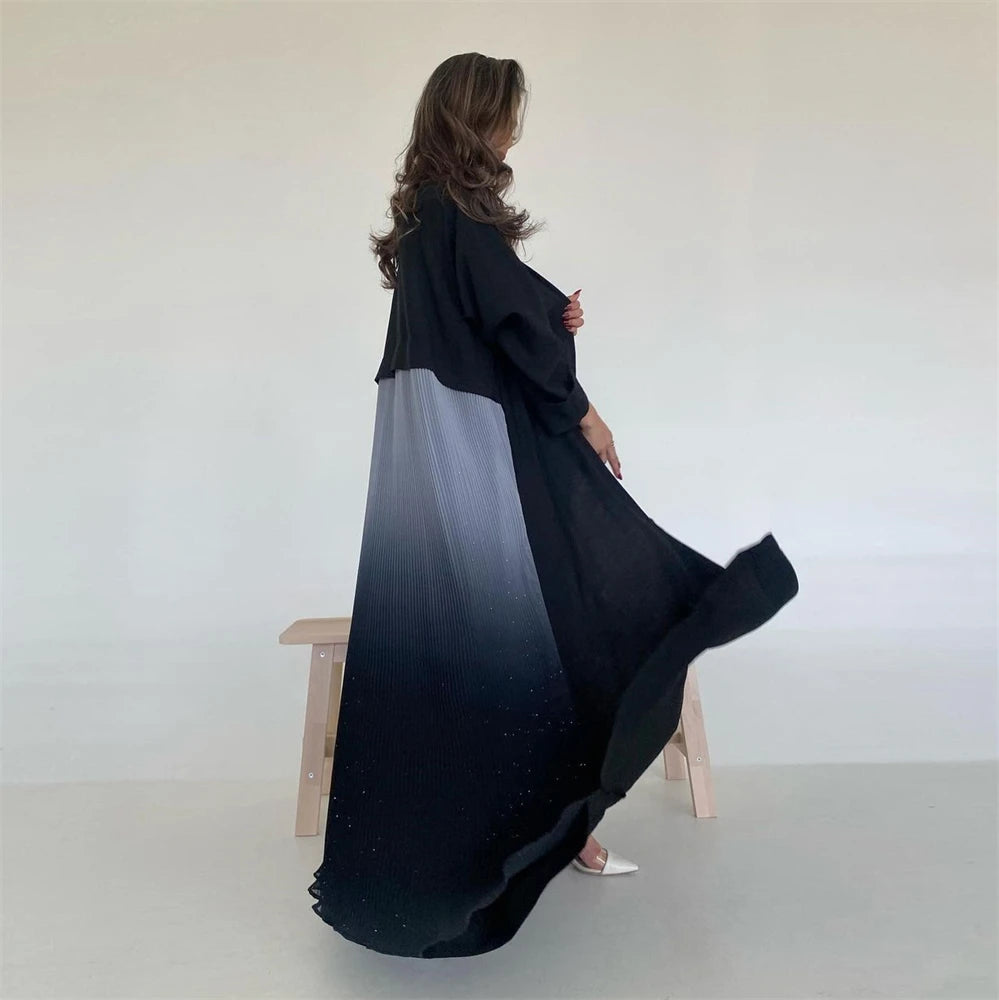 Open Chiffon Kimono Abaya – Flowing Layering Robe
