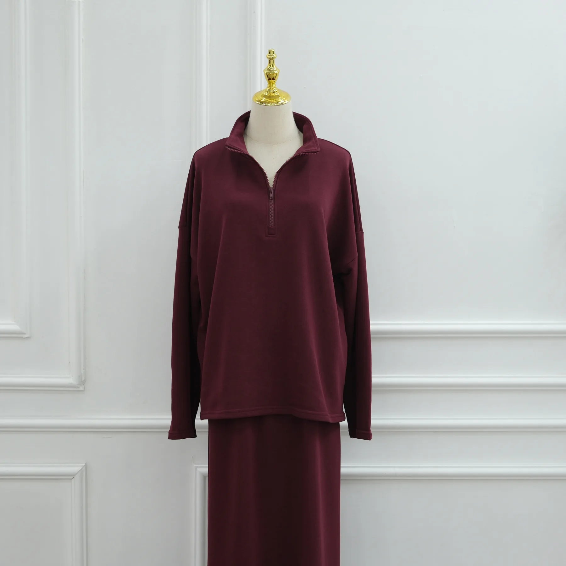 Two Piece Cotton Abaya Suit for Women – Elegant Top & Skirt Set