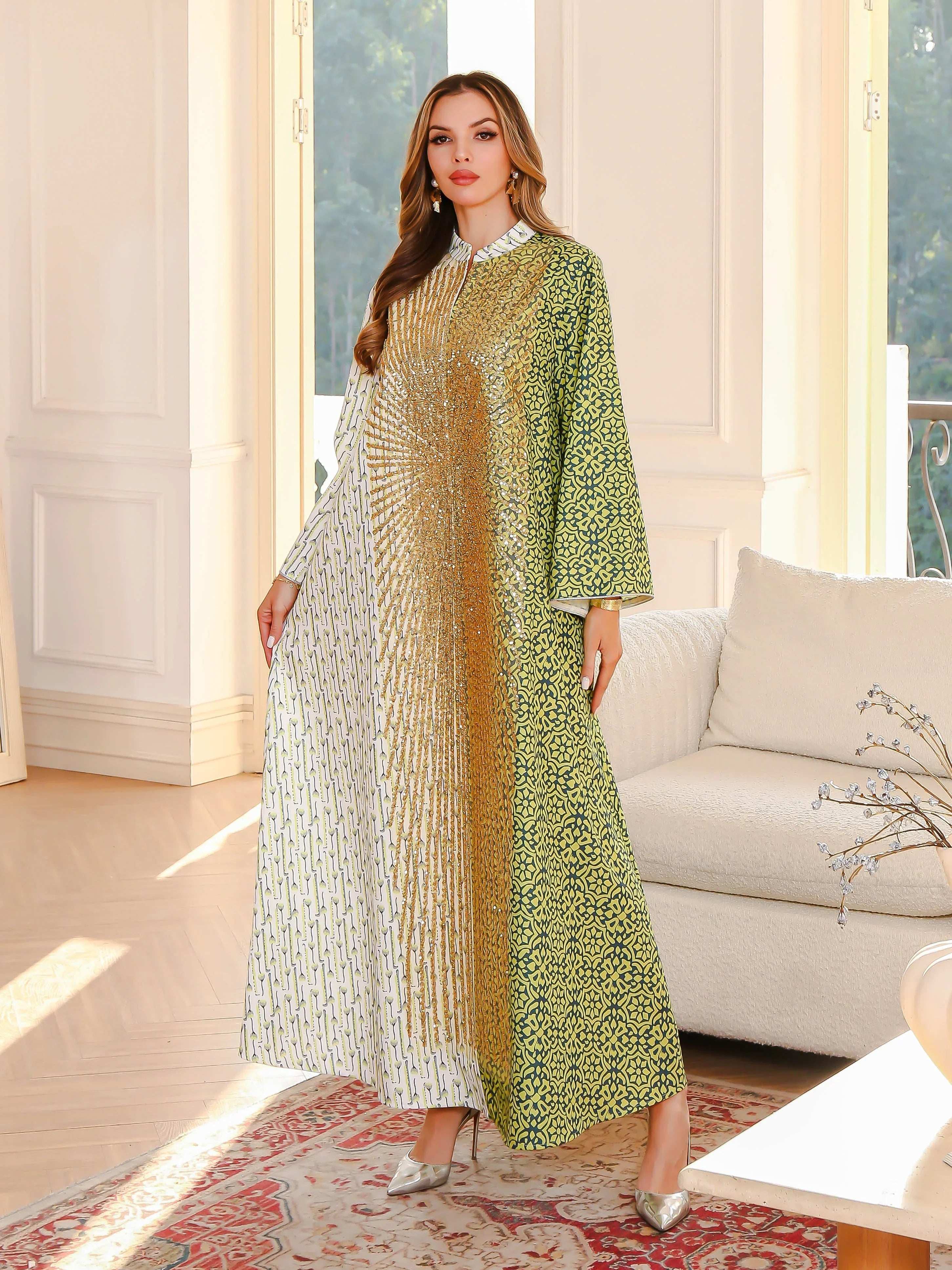 Patchwork Beaded Abaya - Abaya Vida