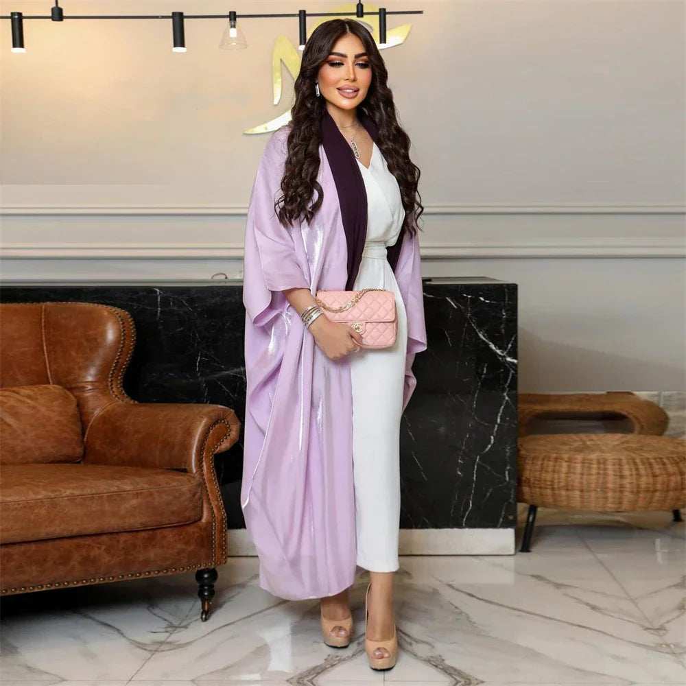 Rose Satin Batwing Abaya - Abaya Vida