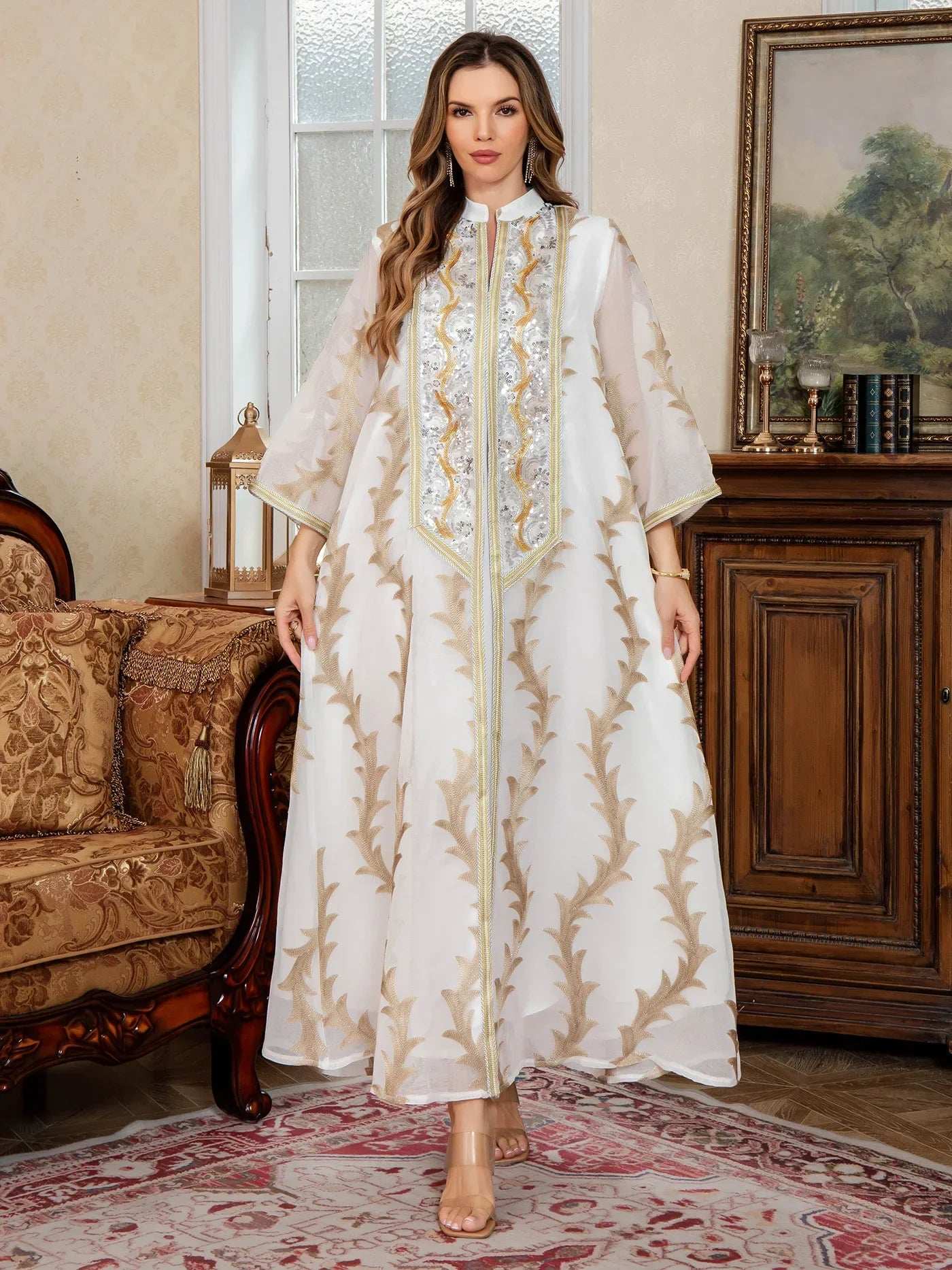 Embroidered Two-Piece Abaya - Abaya Vida