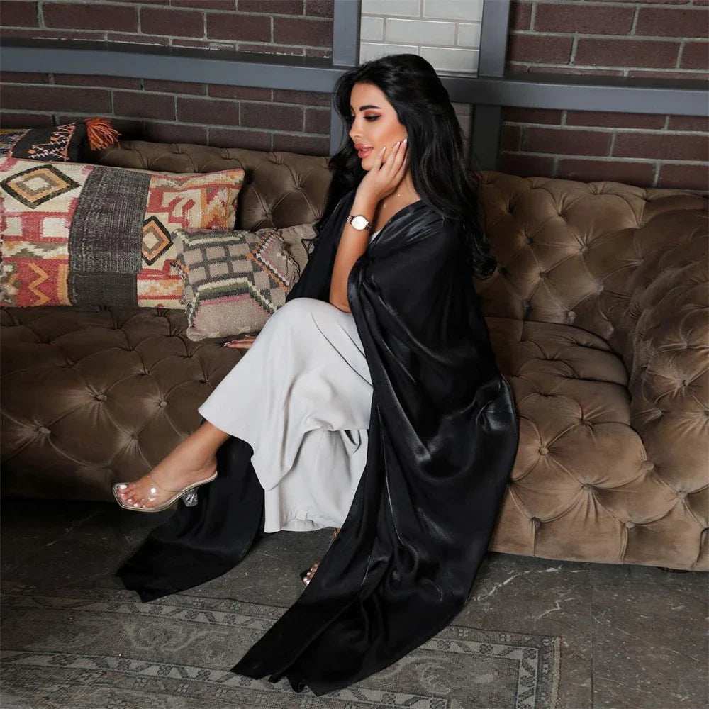 Rose Satin Batwing Abaya - Abaya Vida