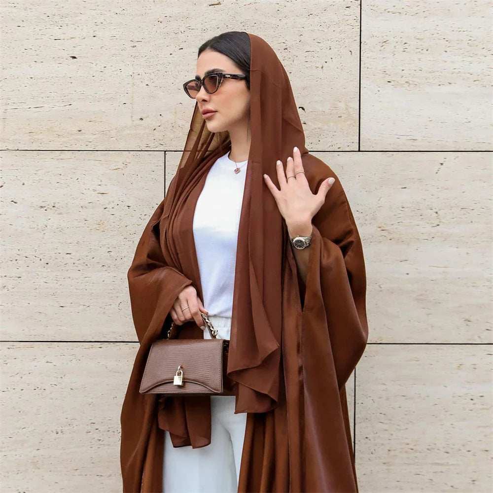 Rose Satin Batwing Abaya - Abaya Vida