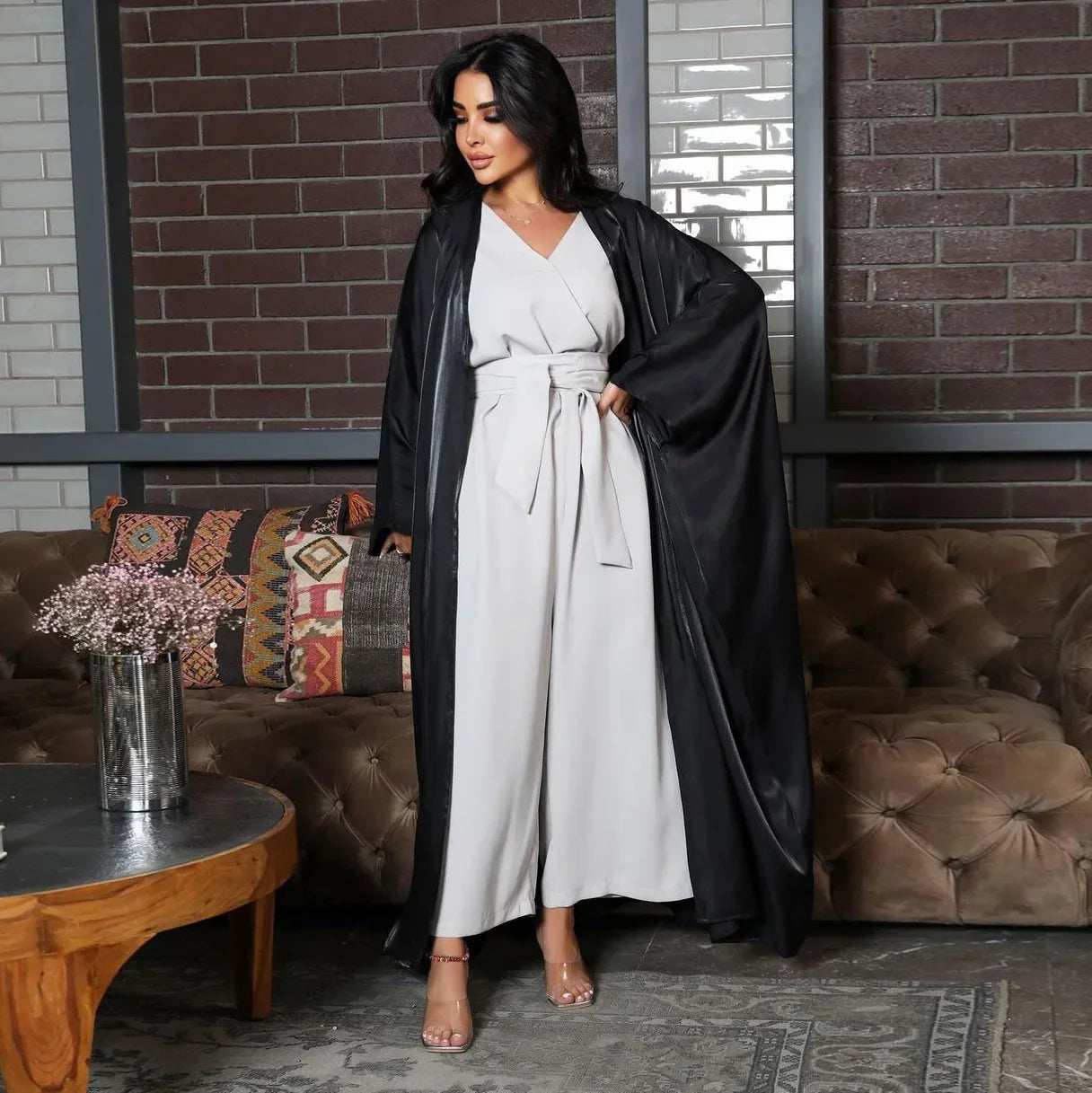 Satin Batwing Abaya - Abaya Vida