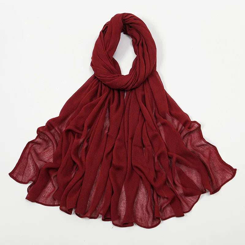 Crinkle Rayon Hijab – Elegant & Airy - Abaya Vida