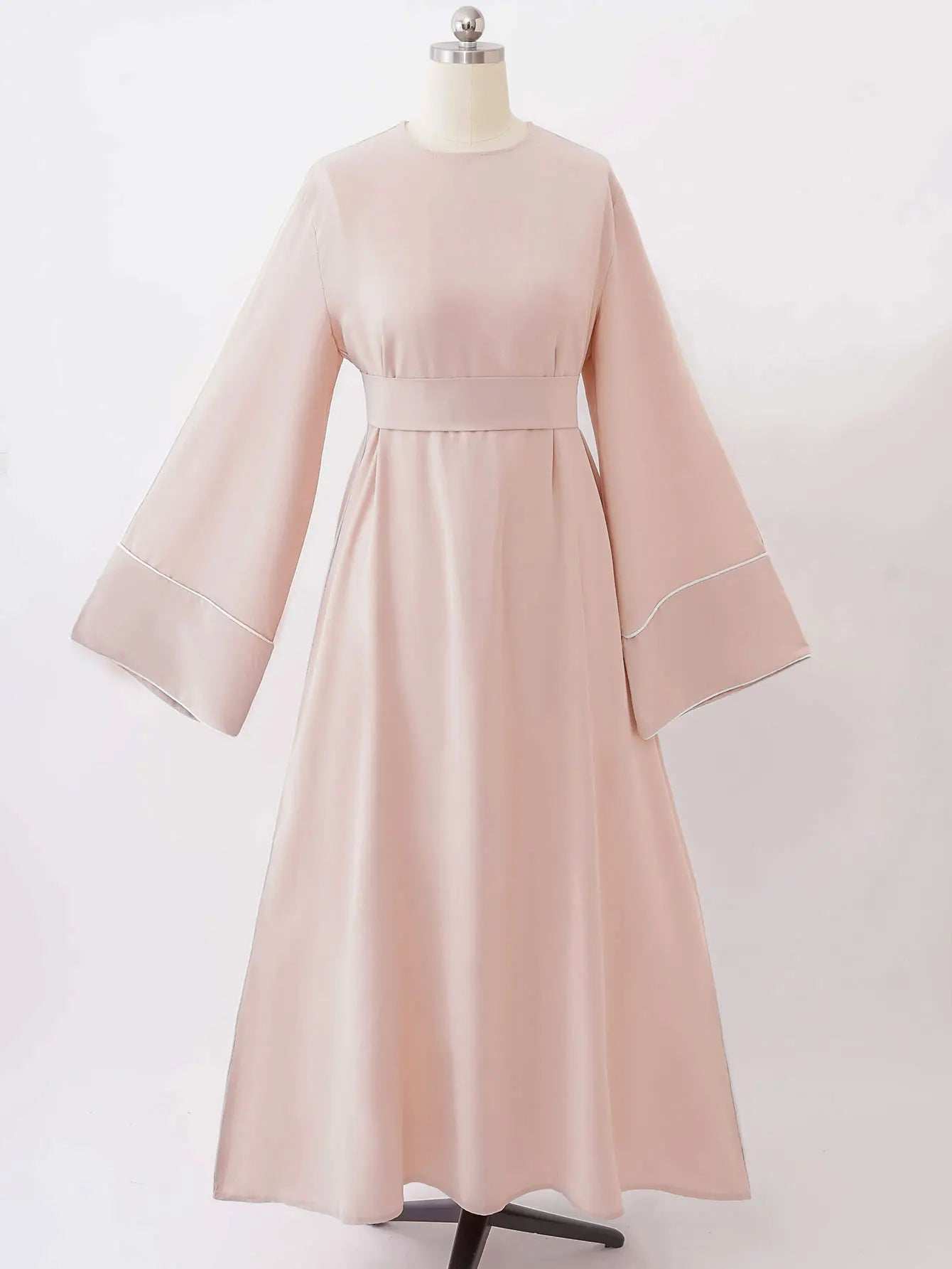 Brown Belted Abaya - Abaya Vida