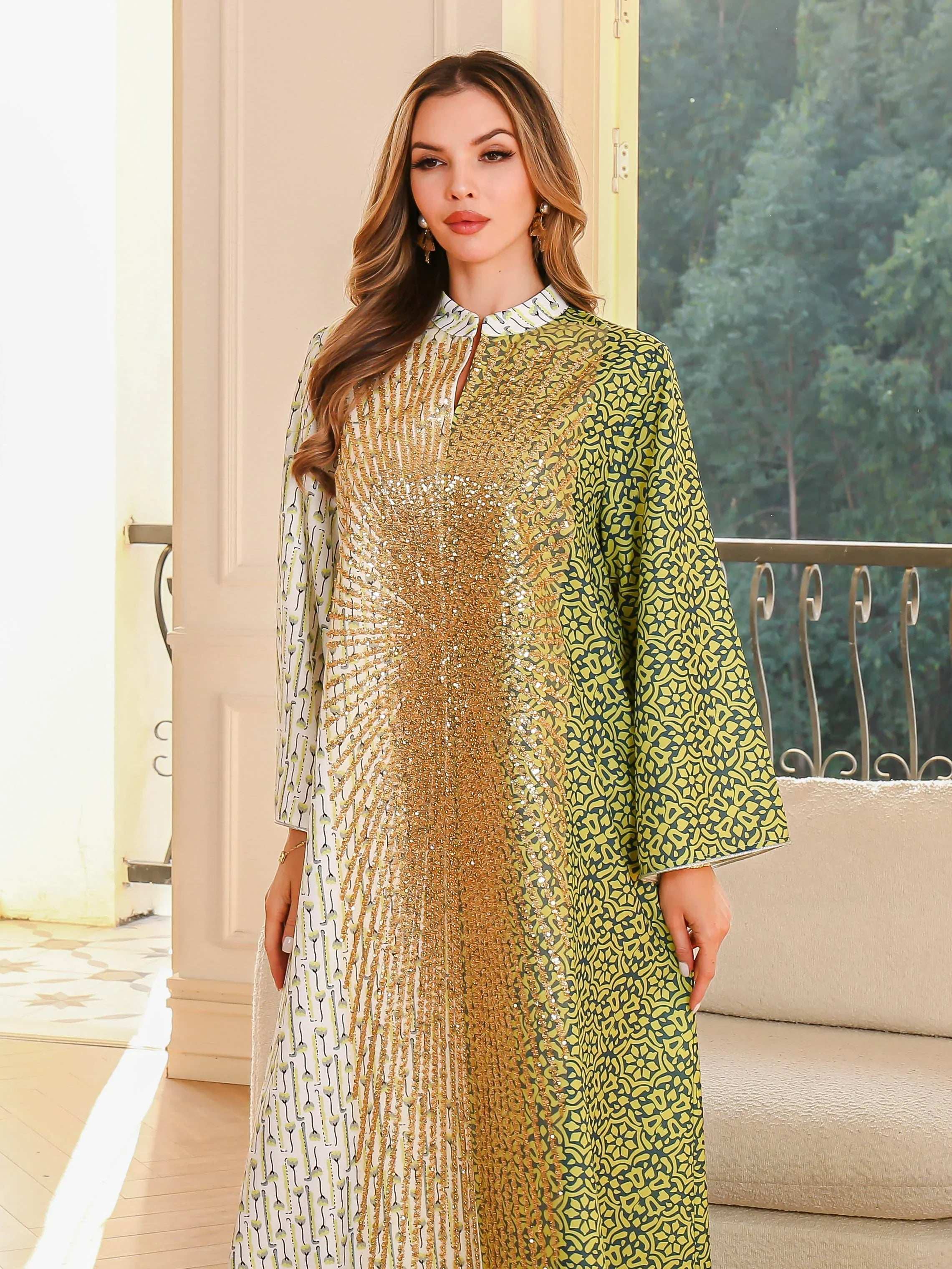 Patchwork Beaded Abaya - Abaya Vida