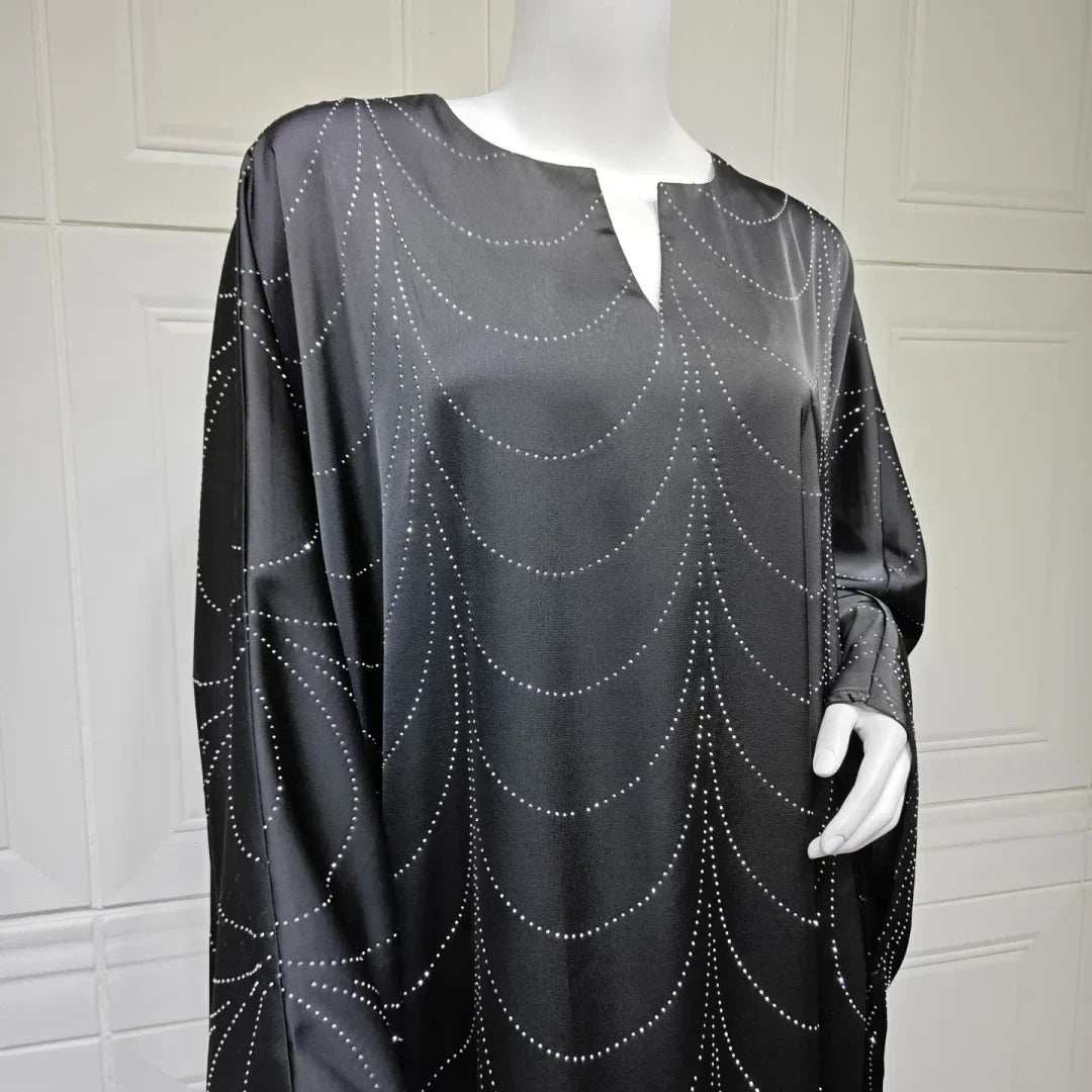 Diamond Satin Abaya - Abaya Vida