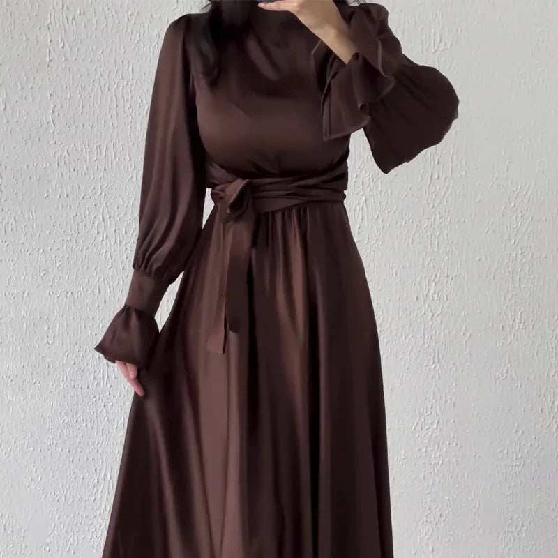 Lotus Charm Belted Abaya - Abaya Vida
