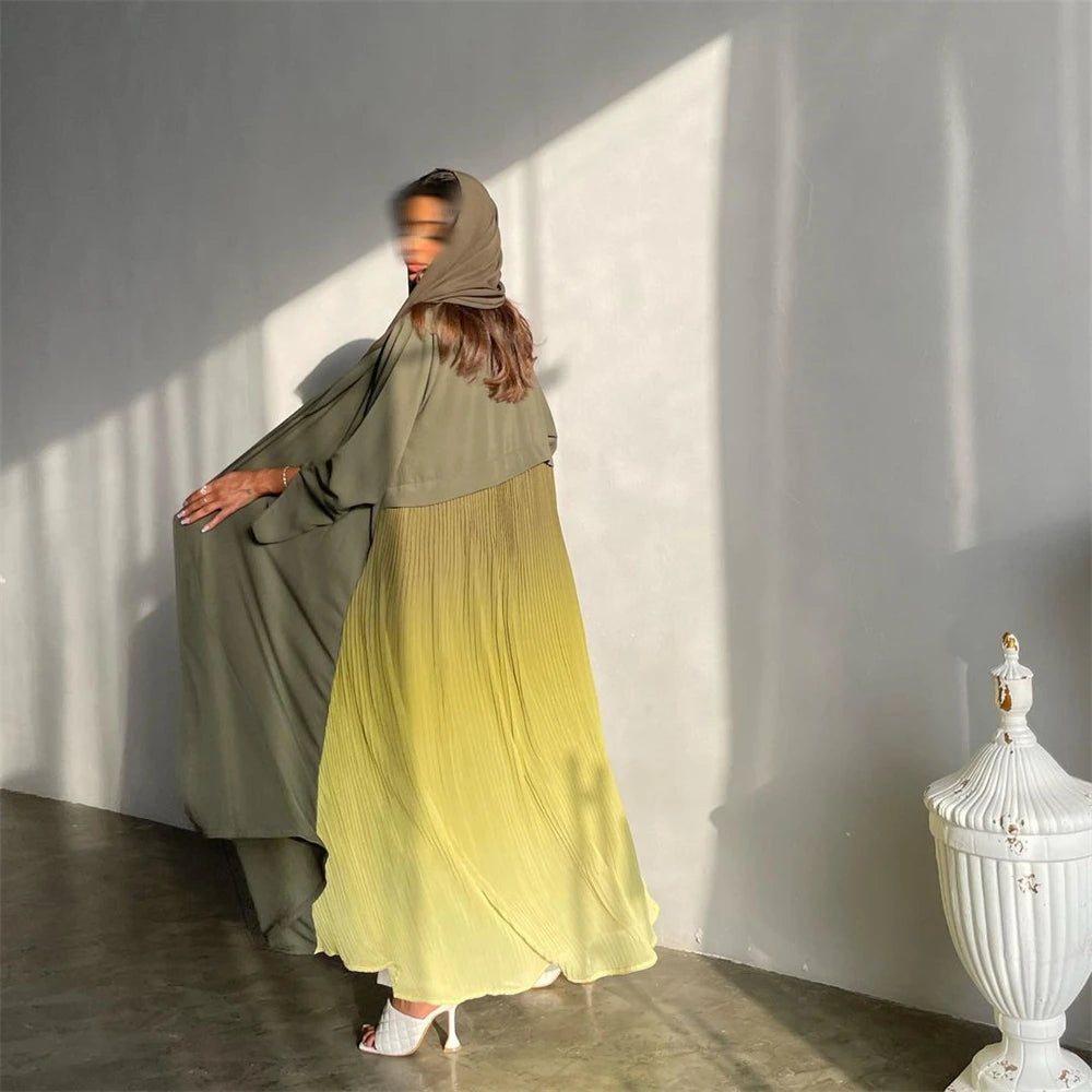 Open Chiffon Kimono Abaya – Flowing Layering Robe