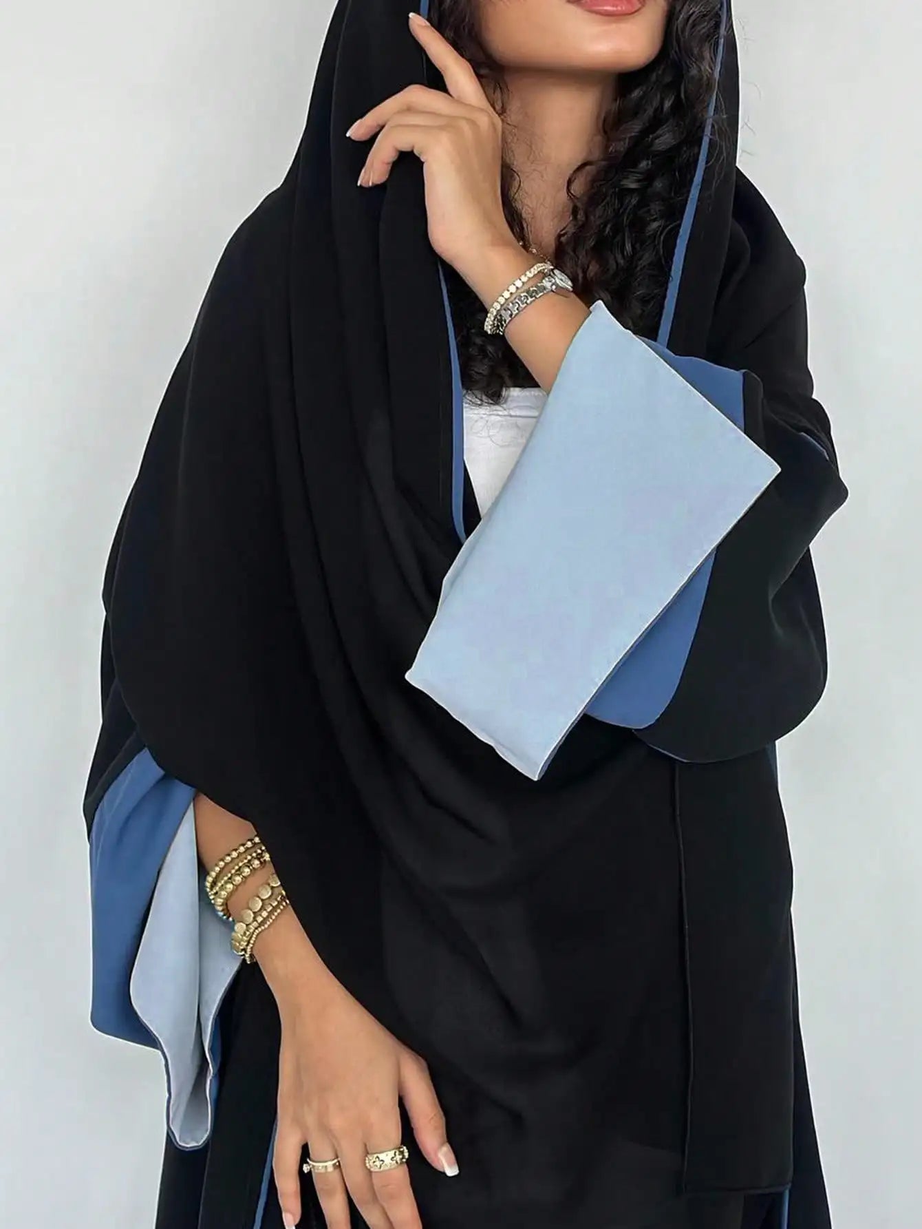 Middle Eastern Open Front Abaya – Full Sleeve Robe | AbayaVida