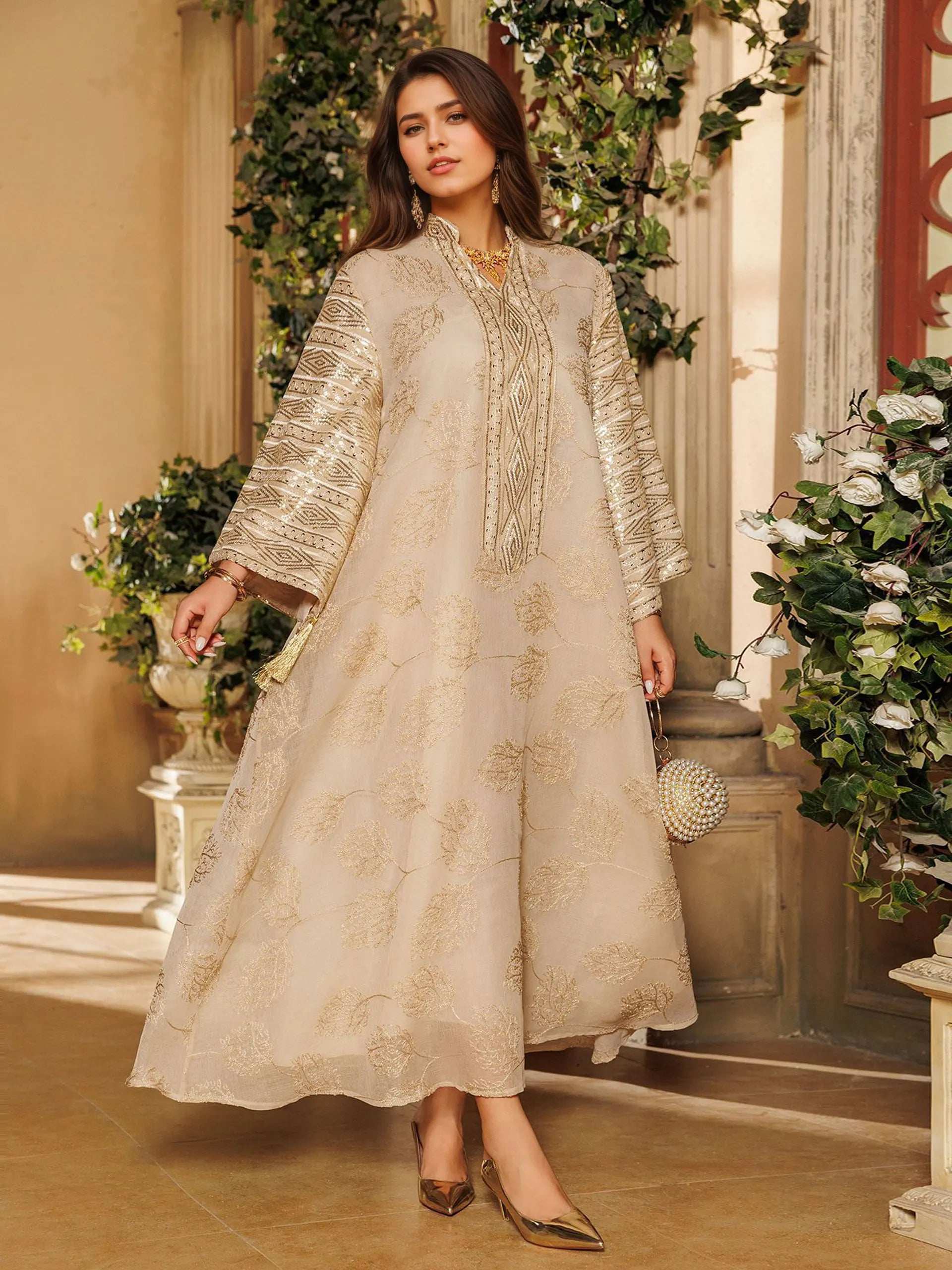 Crimson Gold Royal Abaya - Abaya Vida