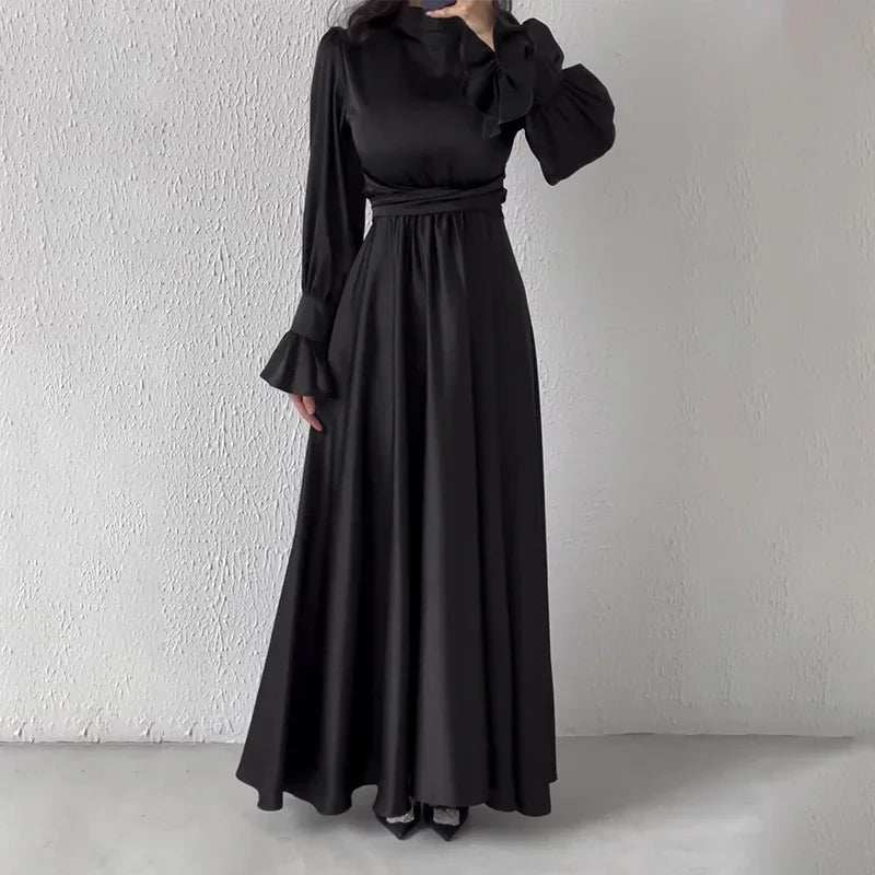 Lotus Charm Belted Abaya - Abaya Vida