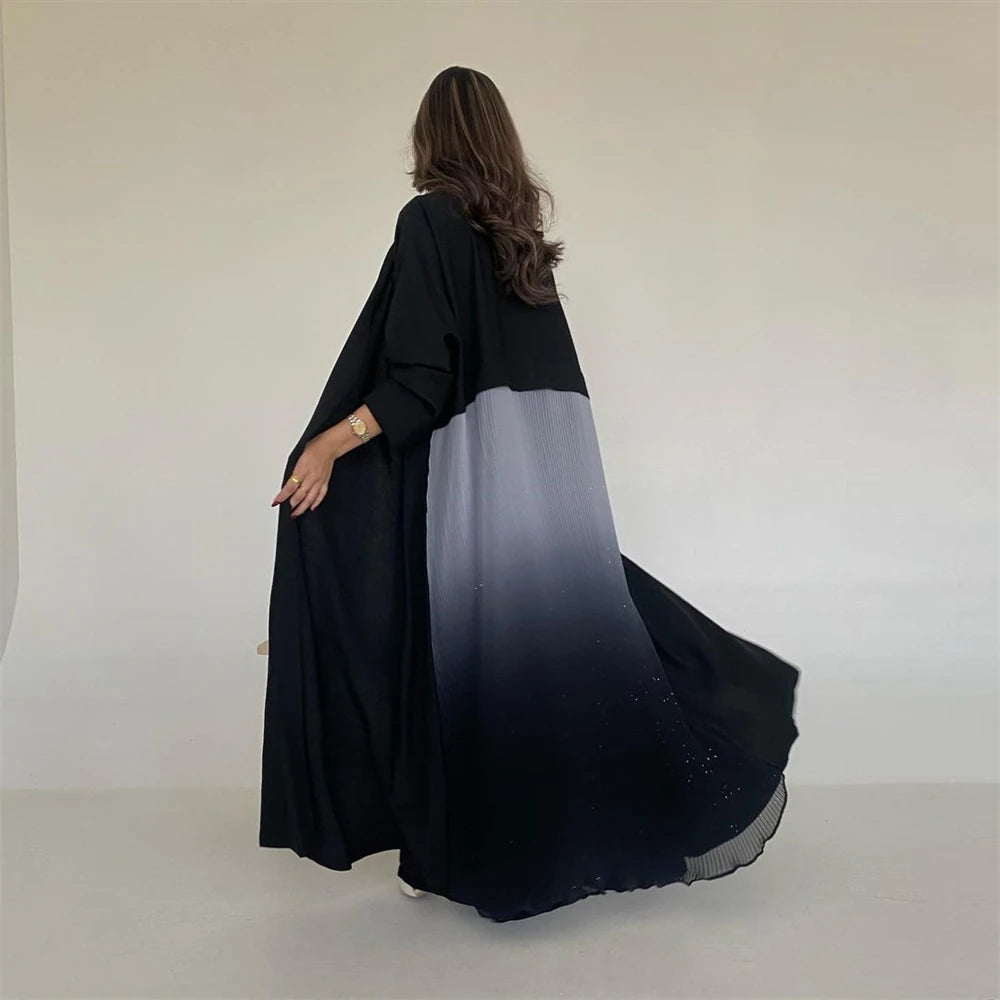 Open Chiffon Kimono Abaya – Flowing Layering Robe
