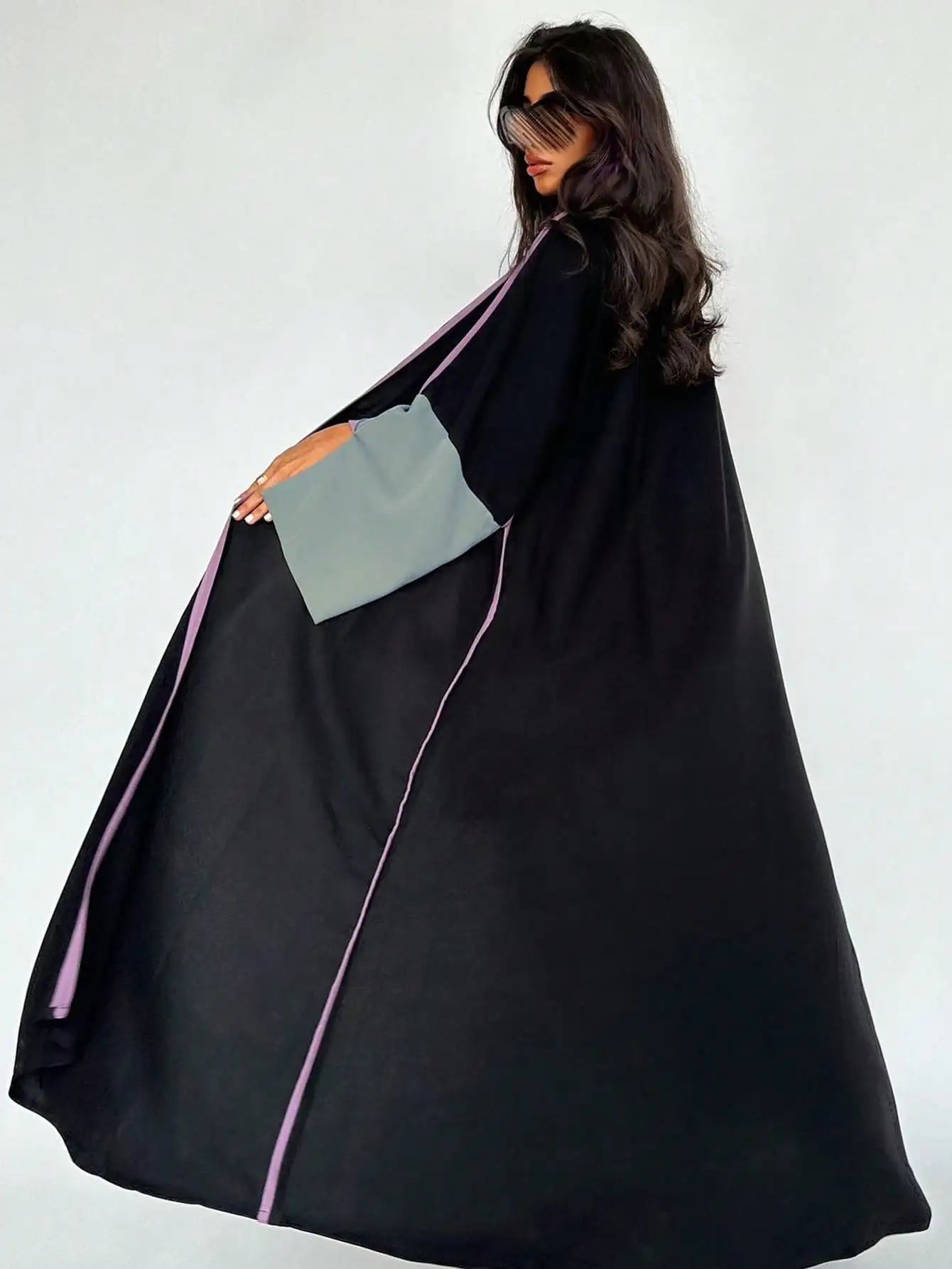 Middle Eastern Open Front Abaya – Full Sleeve Robe | AbayaVida