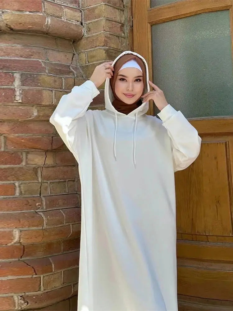 Ramadan Hoodie Abaya – Soft Jersey Pullover Prayer Robe