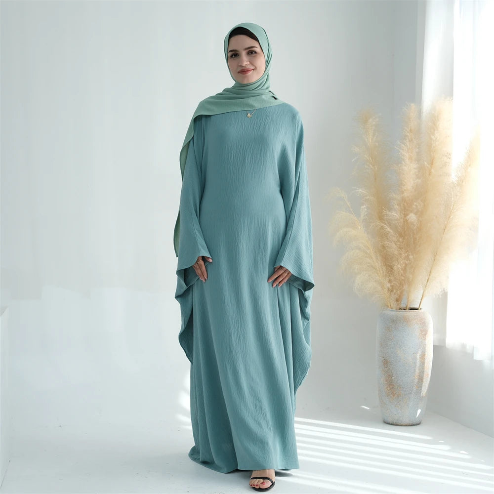 Soft Crepe Khimar Batwing Set with Hijab – Pullover Prayer Dress | AbayaVida