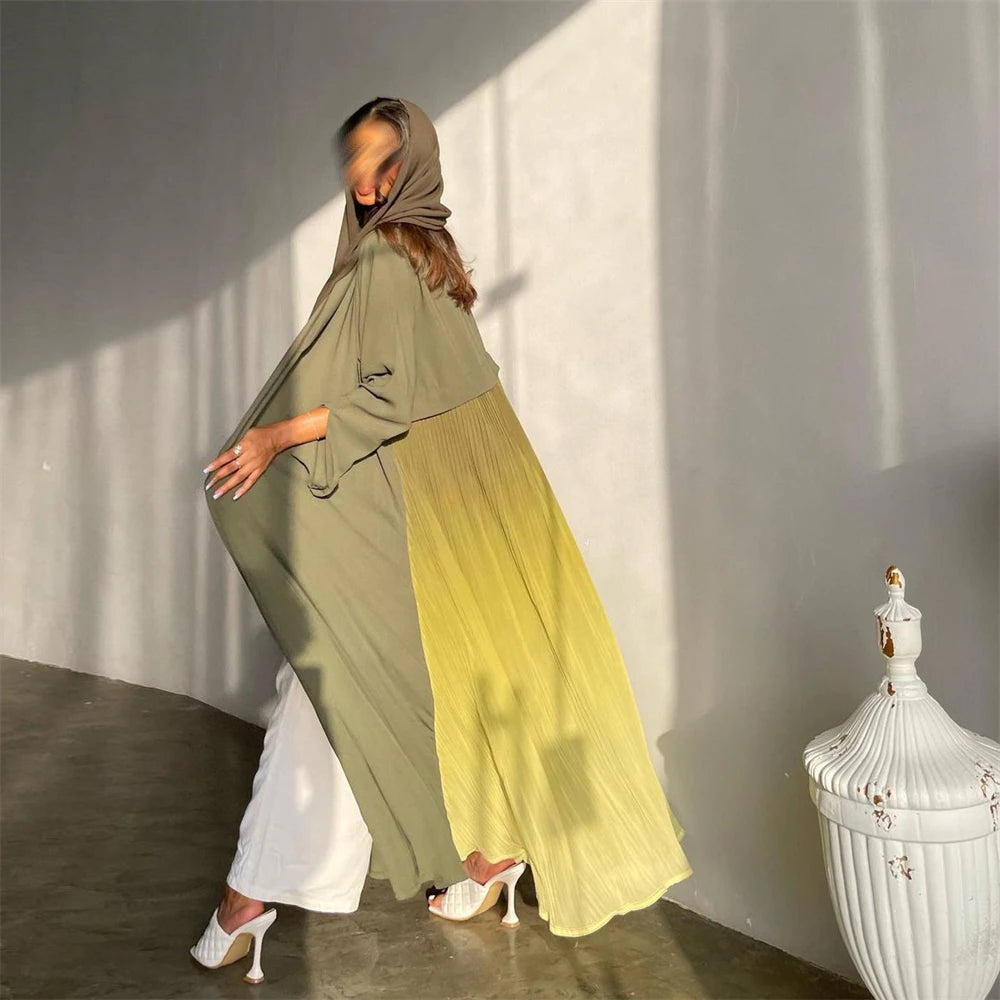 Open Chiffon Kimono Abaya – Flowing Layering Robe