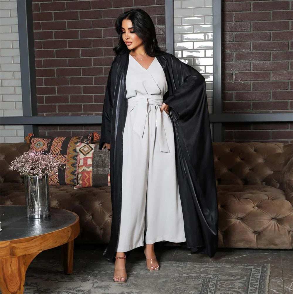 Rose Satin Batwing Abaya - Abaya Vida