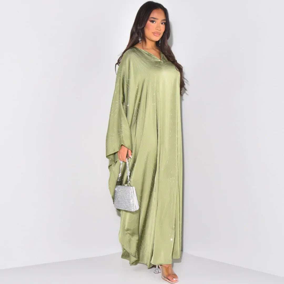 Diamond Satin Abaya - Abaya Vida