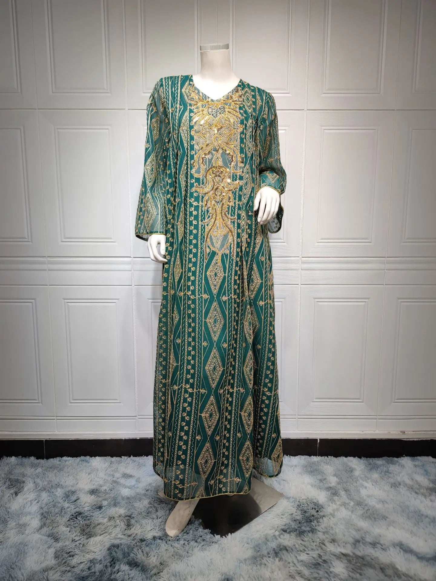 Regal Beaded Embroidered Abaya - Abaya Vida