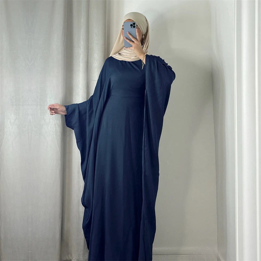 Soft Crepe Khimar Batwing Set with Hijab – Pullover Prayer Dress | AbayaVida