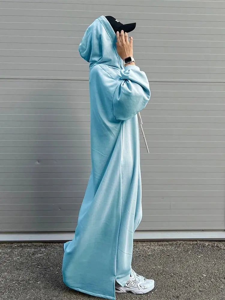 Ramadan Hoodie Abaya – Soft Jersey Pullover Prayer Robe