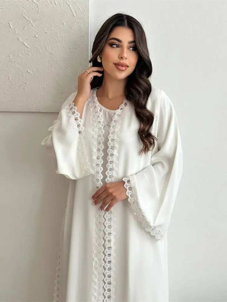 Ivory Lace Abaya - Abaya Vida