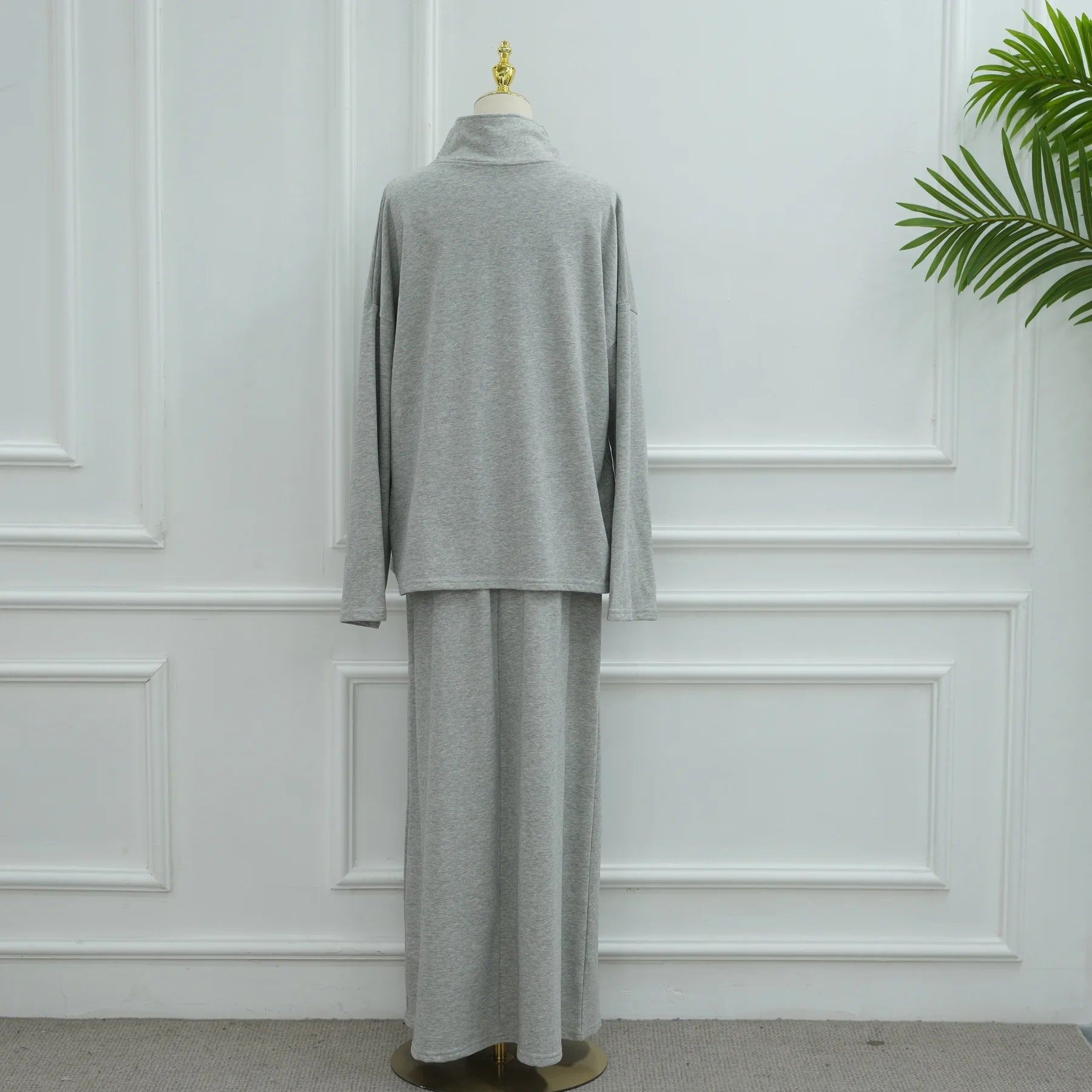 Two Piece Cotton Abaya Suit for Women – Elegant Top & Skirt Set
