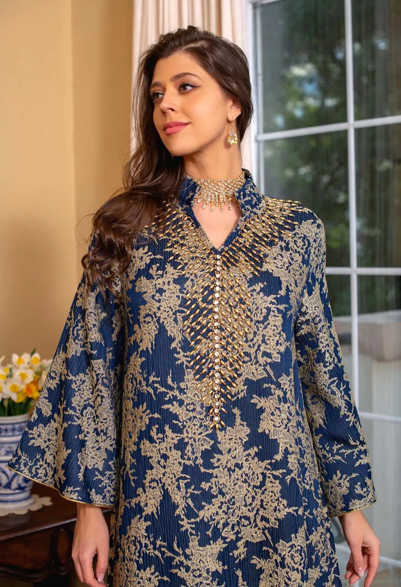 Majestic Embroidered Evening Abaya - Abaya Vida