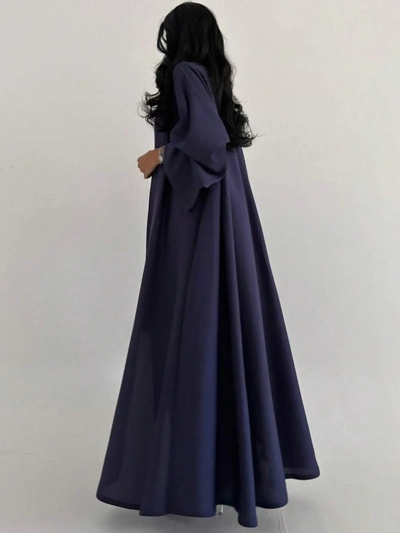 Reversible Loose Abaya – Full Sleeve Open Front Robe, One Size | AbayaVida