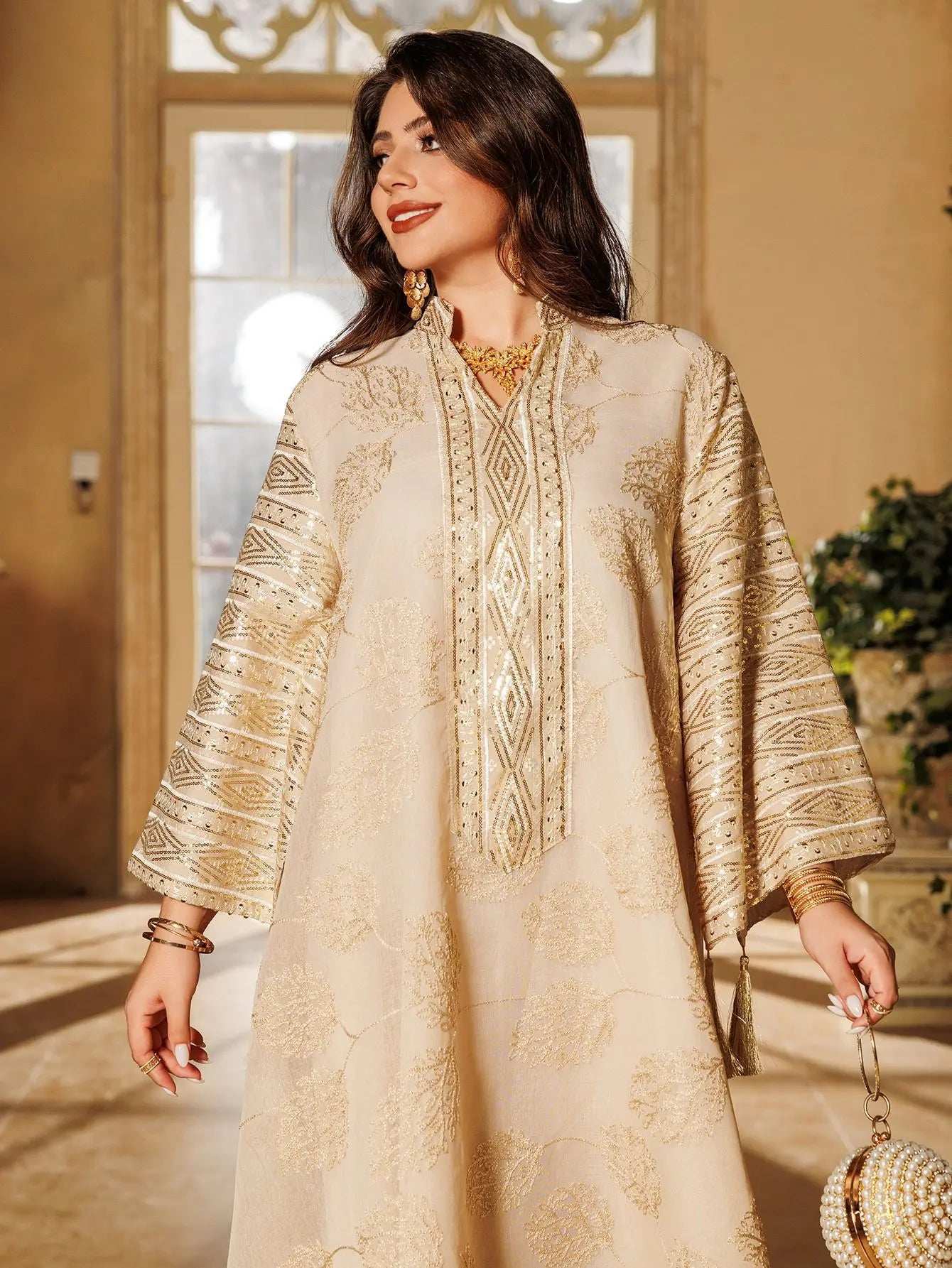 Crimson Gold Royal Abaya - Abaya Vida