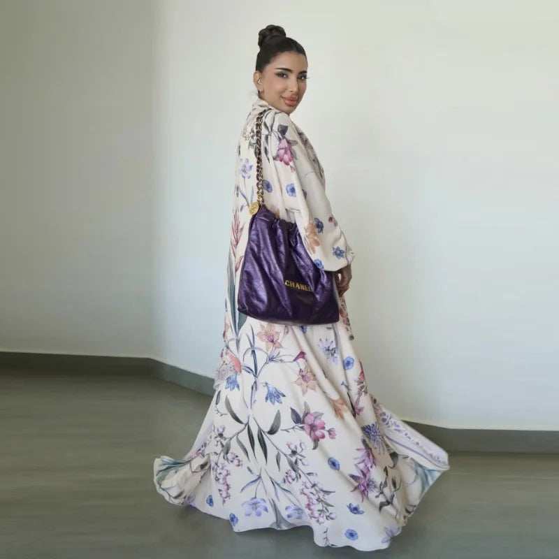 Floral Elegance Abaya - Abaya Vida