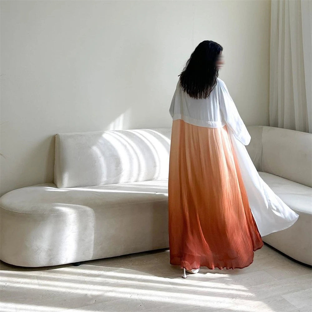 Open Chiffon Kimono Abaya – Flowing Layering Robe
