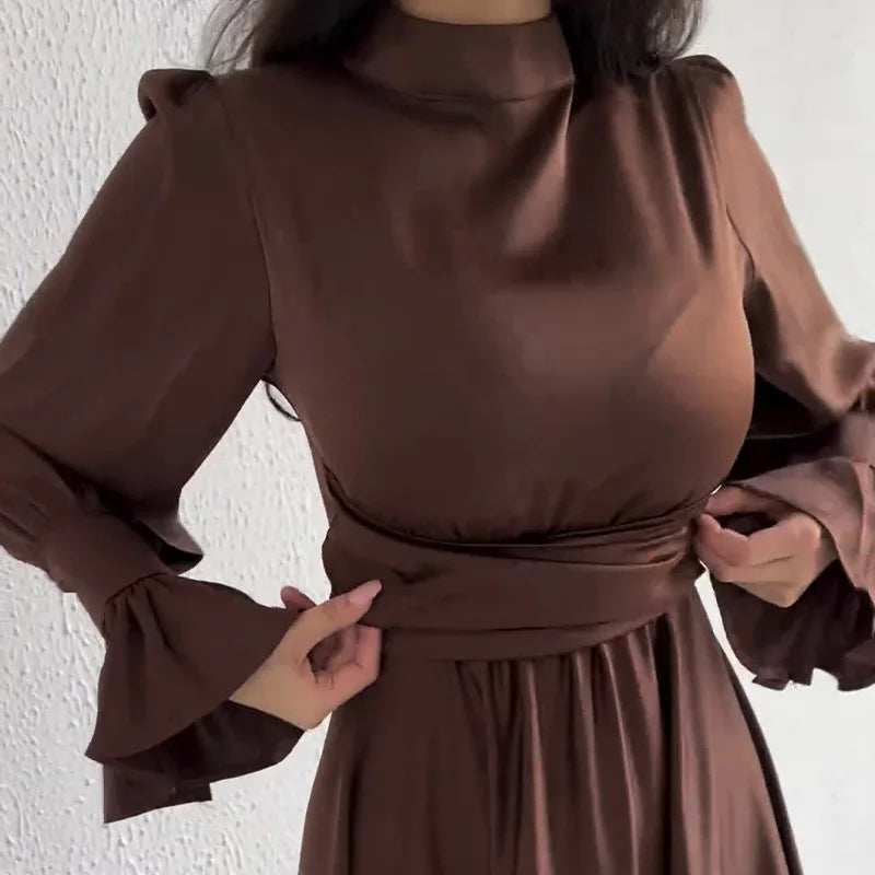 Lotus Charm Belted Abaya - Abaya Vida