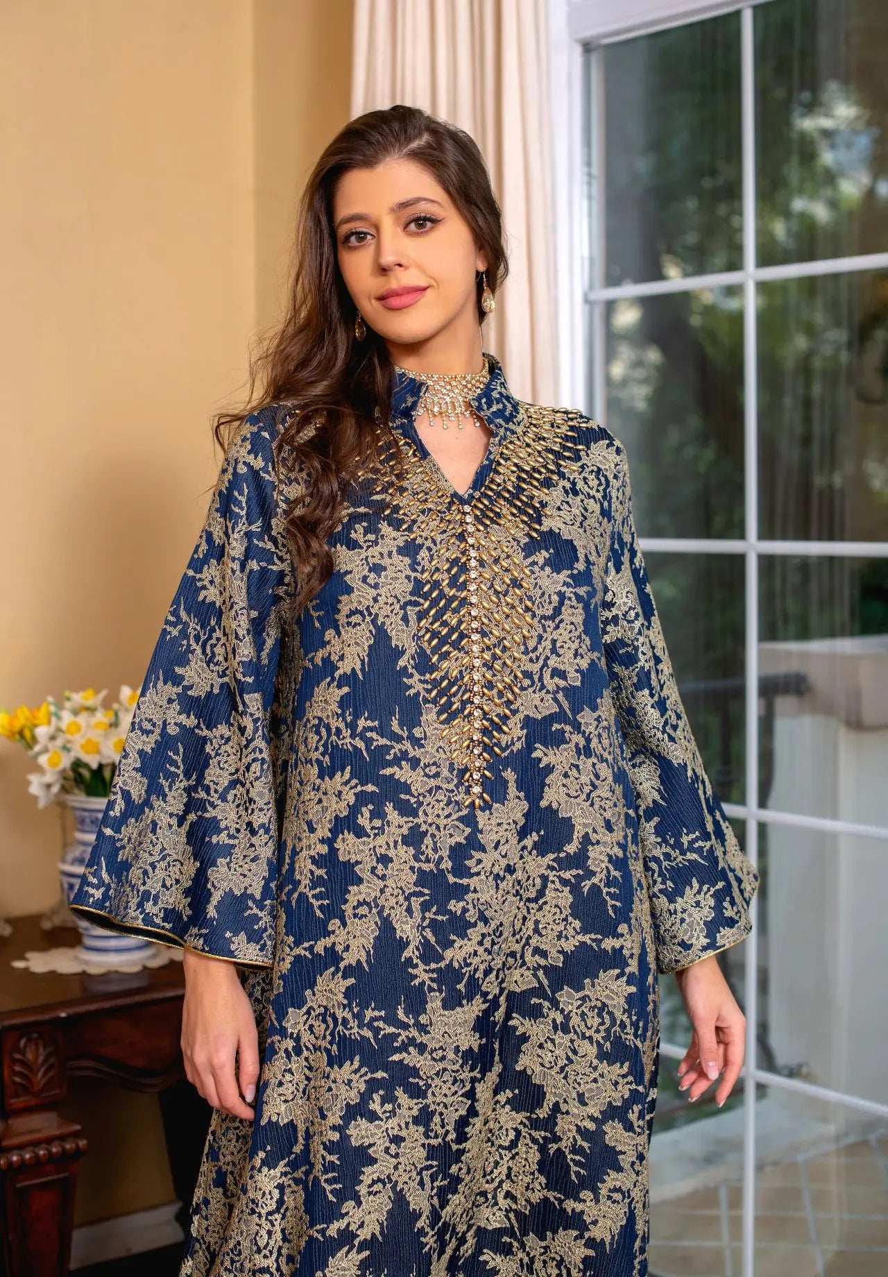 Majestic Embroidered Evening Abaya - Abaya Vida