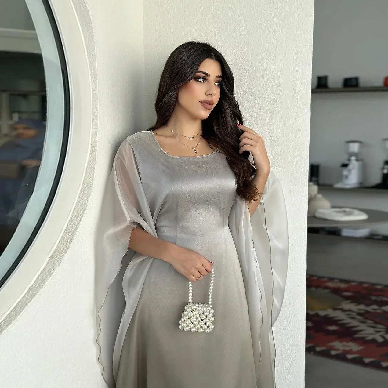 Gradient Satin Abaya - Abaya Vida