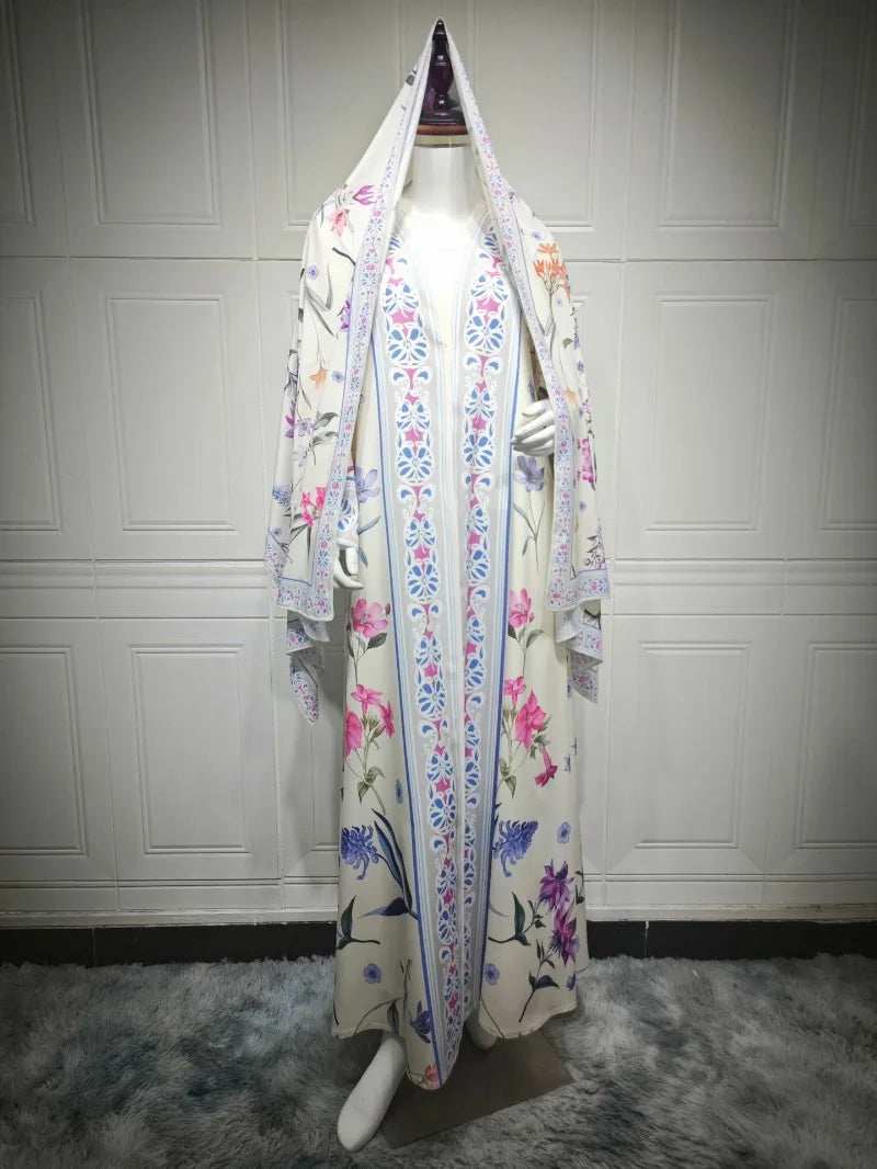 Floral Elegance Abaya - Abaya Vida