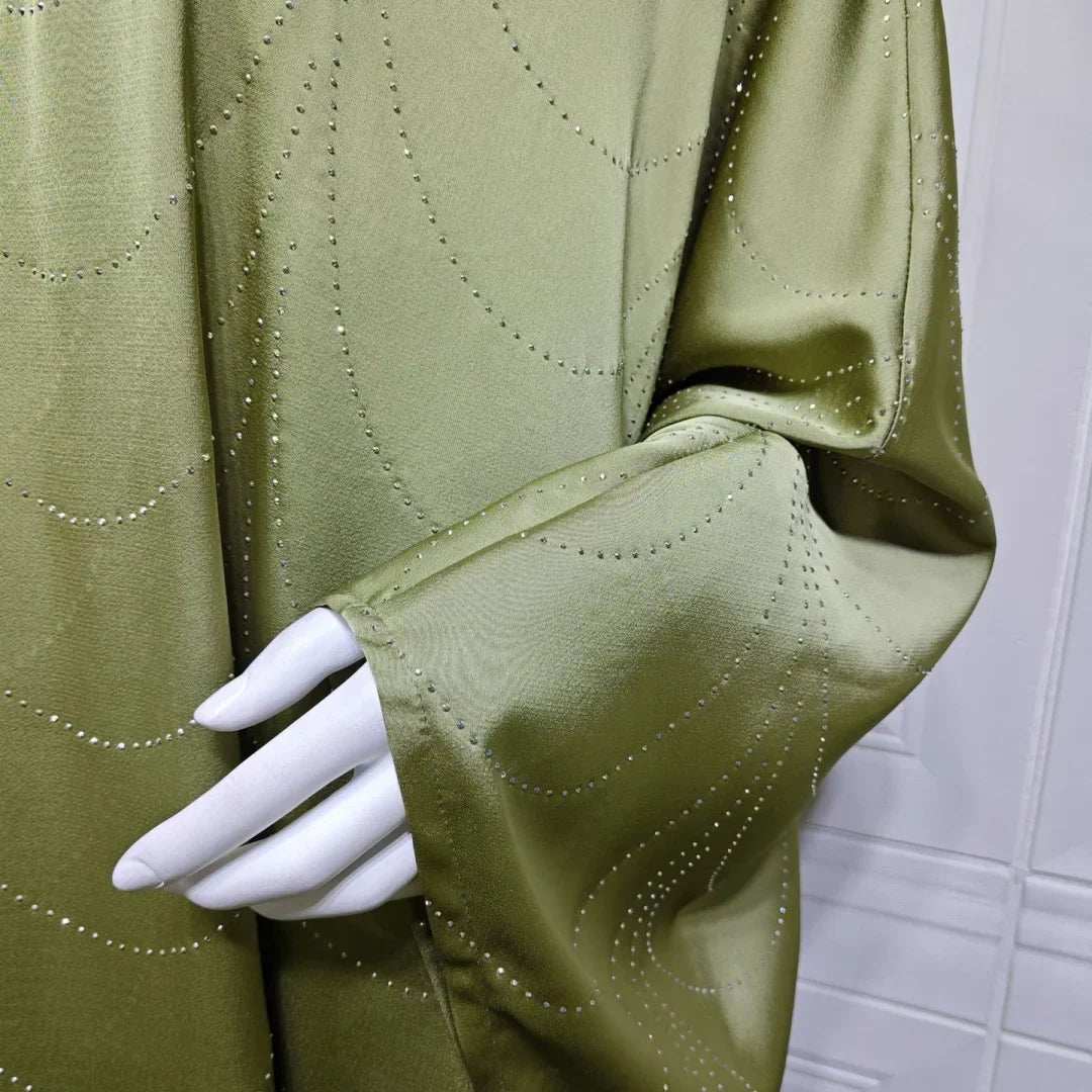 Diamond Satin Abaya - Abaya Vida