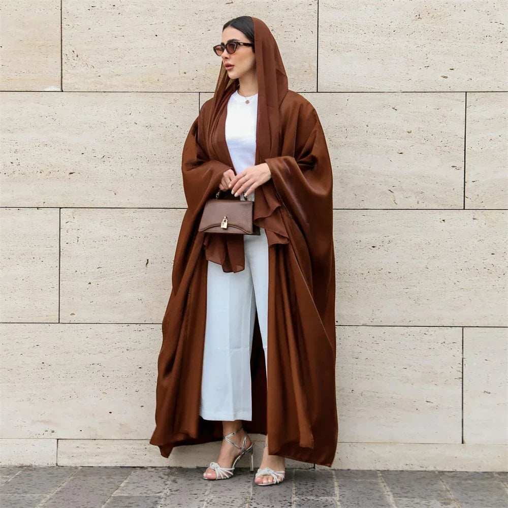 Rose Satin Batwing Abaya - Abaya Vida