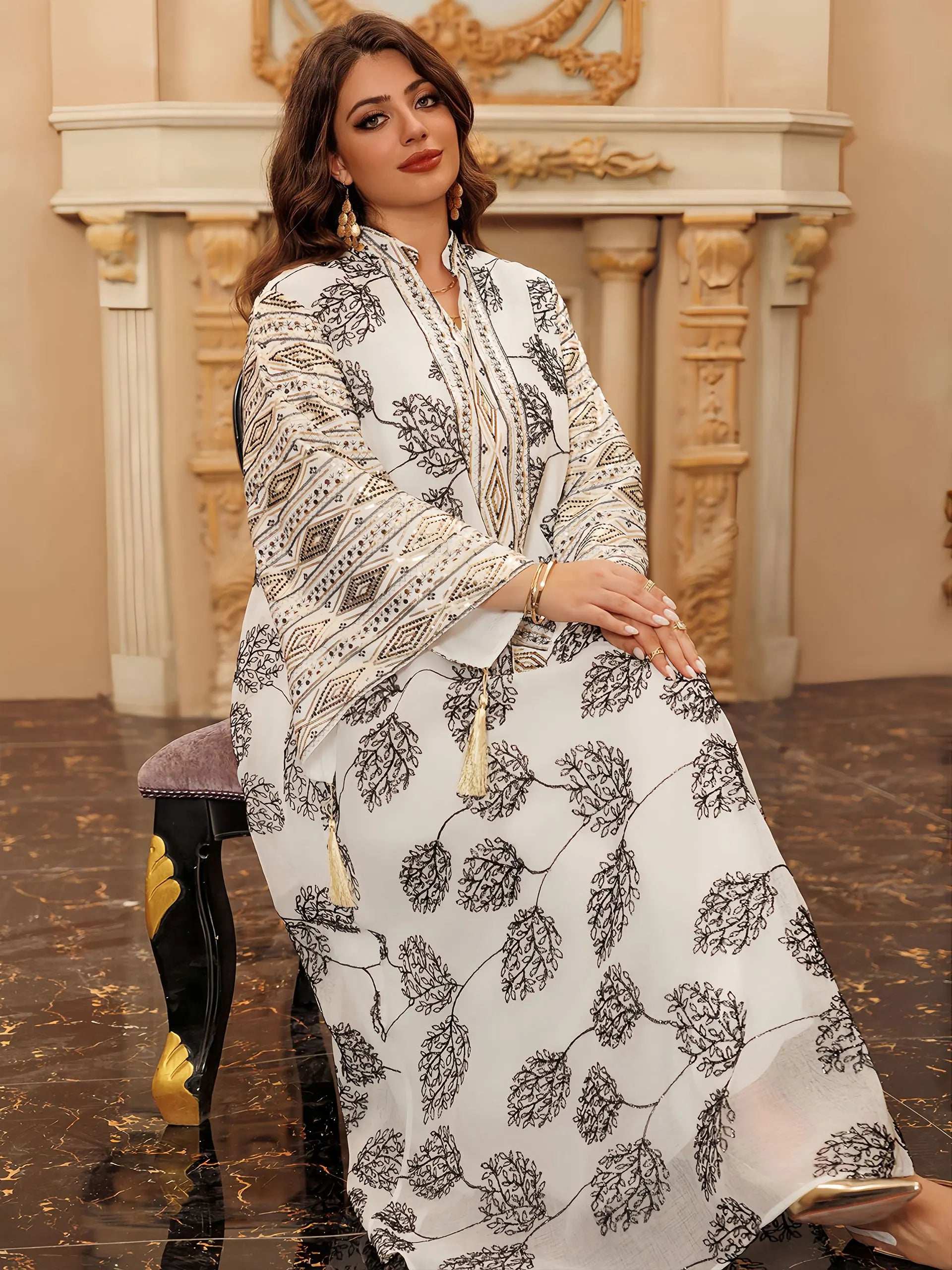 Crimson Gold Royal Abaya - Abaya Vida